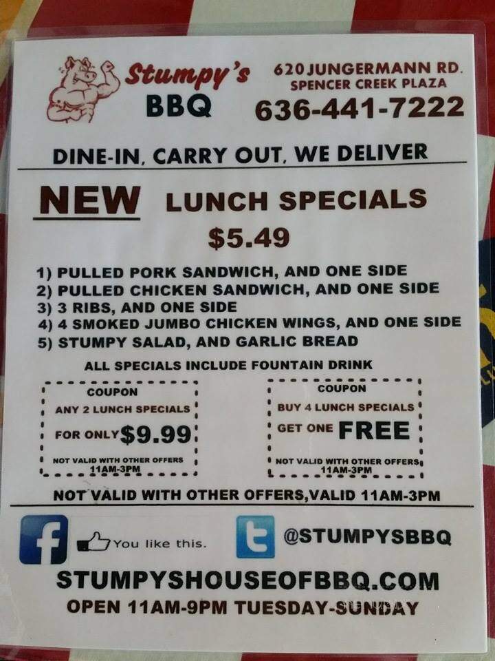 Stumpy's Bar-B-Que - Saint Peters, MO menu_pic