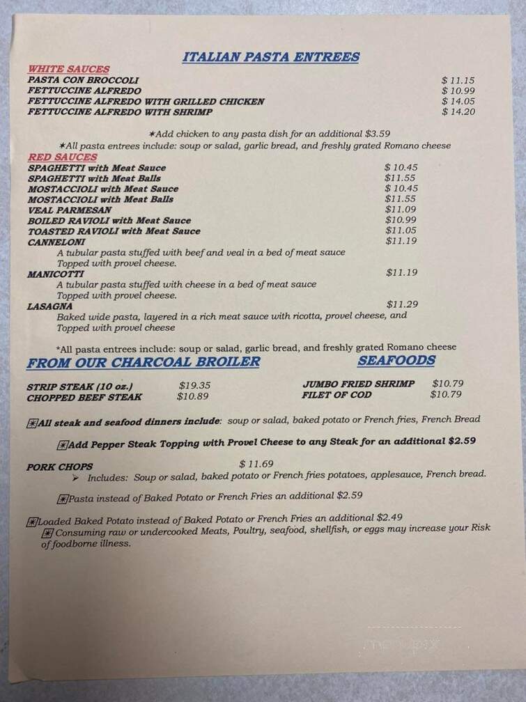 Roberto's Italian Restaurant - Florissant, MO menu_pic