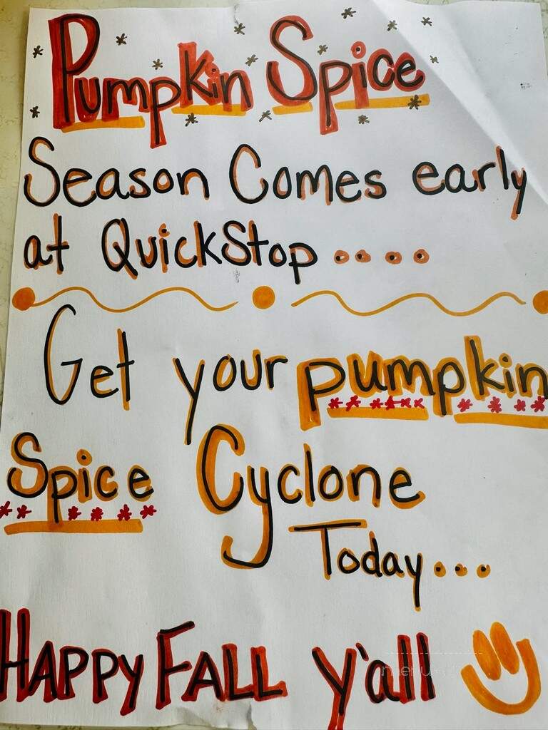 Quick Stop Drive In - Joliet, MT menu_pic