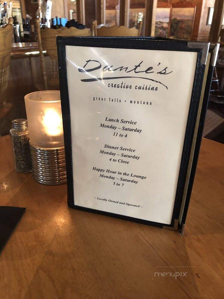 Dante's Creative Cuisine - Great Falls, MT menu_pic