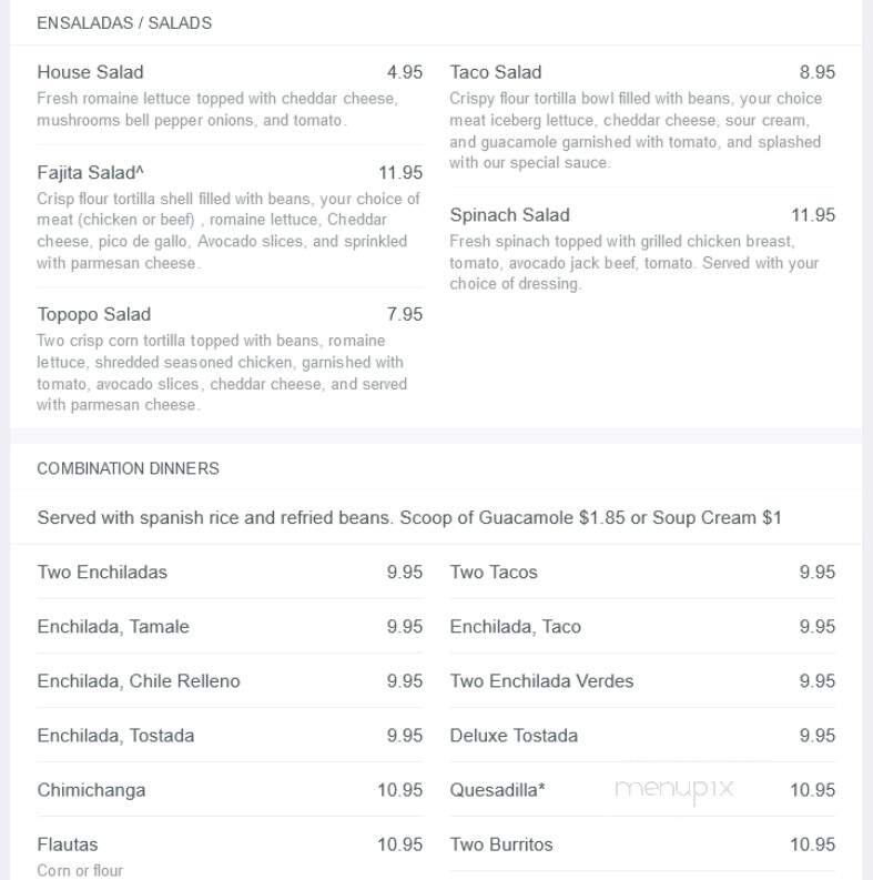 Los Caporales - Columbia Falls, MT menu_pic