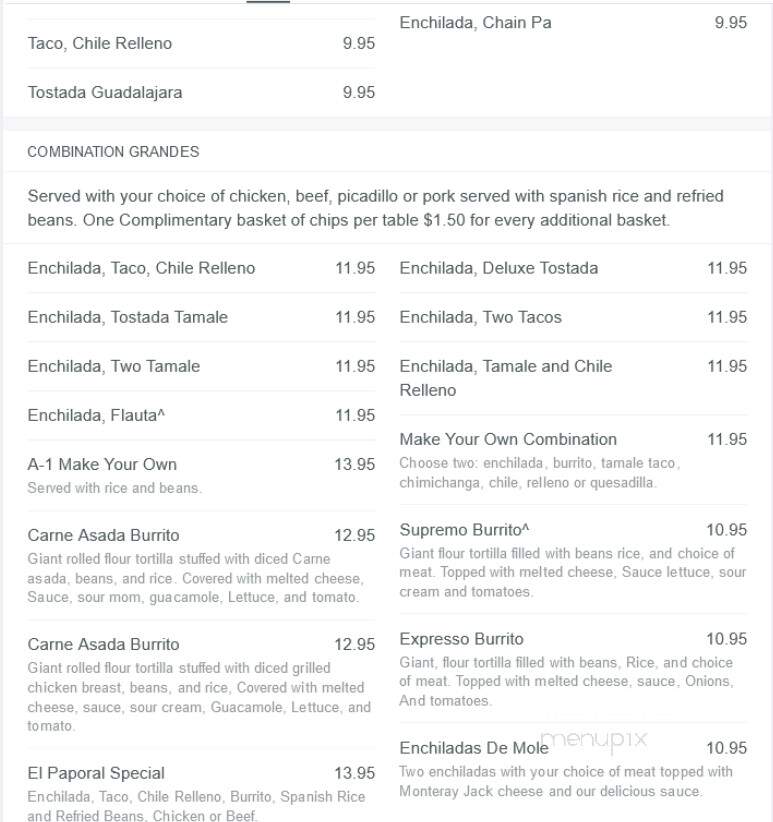 Los Caporales - Columbia Falls, MT menu_pic