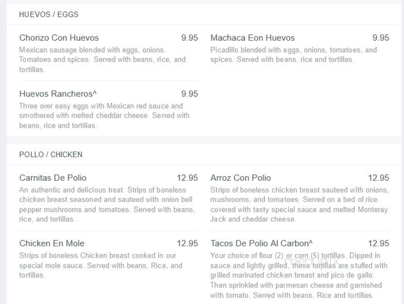Los Caporales - Columbia Falls, MT menu_pic