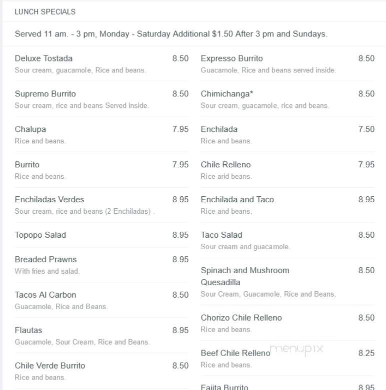 Los Caporales - Columbia Falls, MT menu_pic
