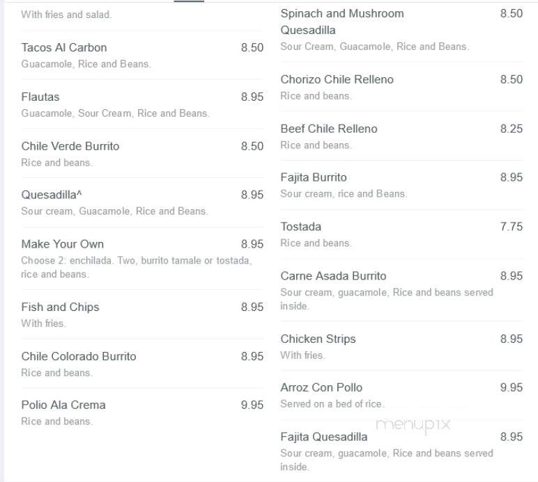 Los Caporales - Columbia Falls, MT menu_pic
