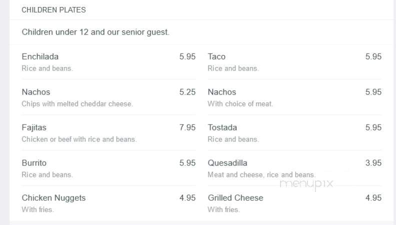 Los Caporales - Columbia Falls, MT menu_pic