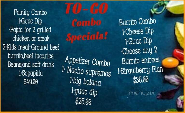 El Toro Mexican Restaurant - Grand Island, NE menu_pic