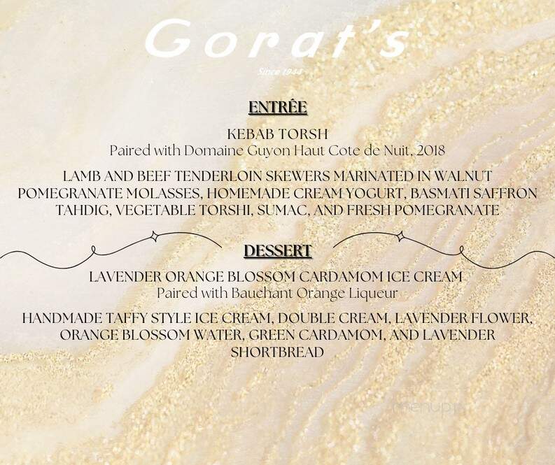 Gorat's Steakhouse - Omaha, NE menu_pic