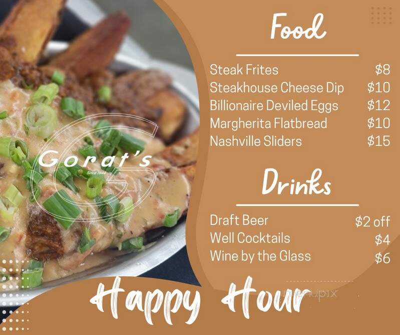 Gorat's Steakhouse - Omaha, NE menu_pic