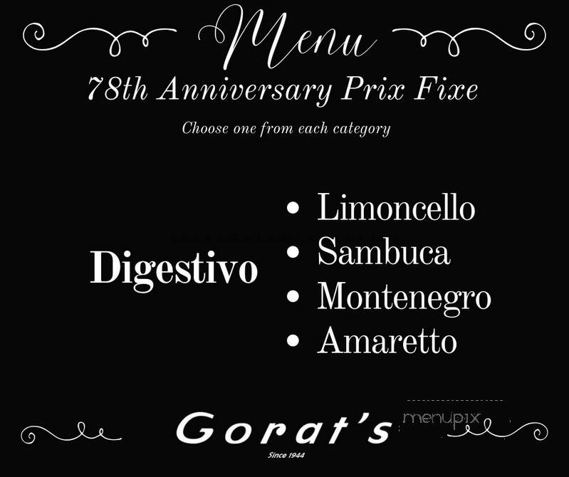 Gorat's Steakhouse - Omaha, NE menu_pic