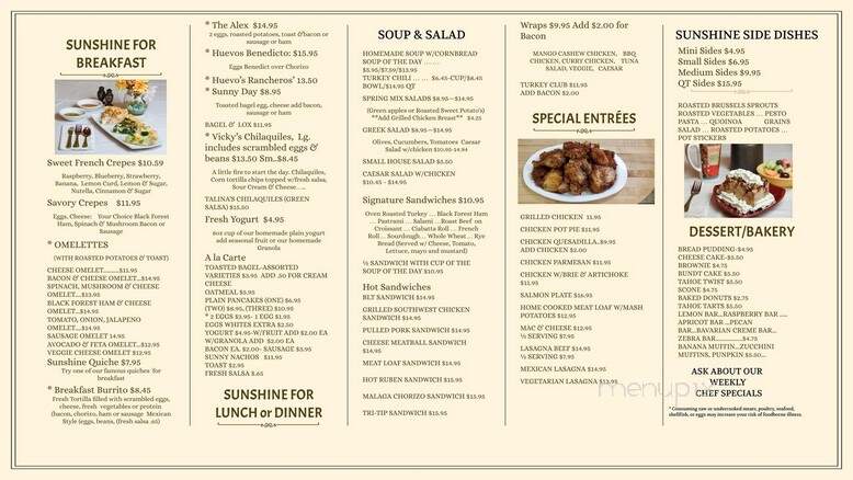 Sunshine Deli & Catering - Incline Village, NV menu_pic