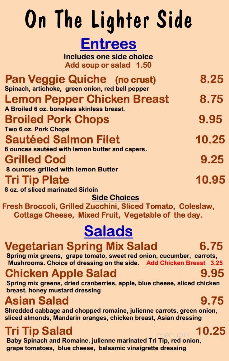 Gold 'N Silver Inn - Reno, NV menu_pic