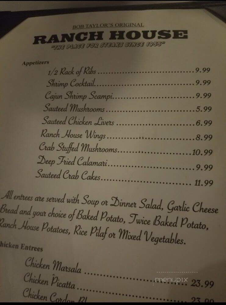 Bob Taylor's Ranch House - Las Vegas, NV menu_pic