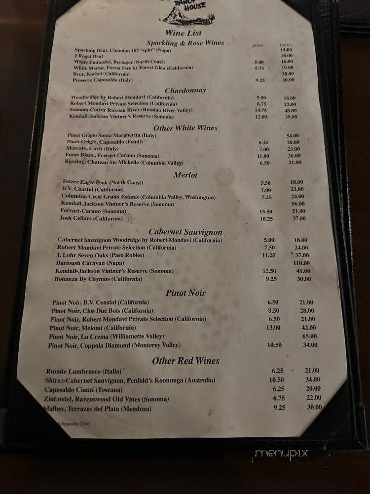 Bob Taylor's Ranch House - Las Vegas, NV menu_pic