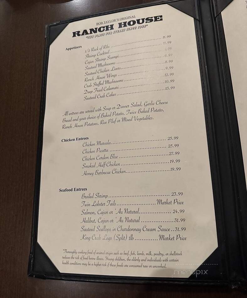 Bob Taylor's Ranch House - Las Vegas, NV menu_pic