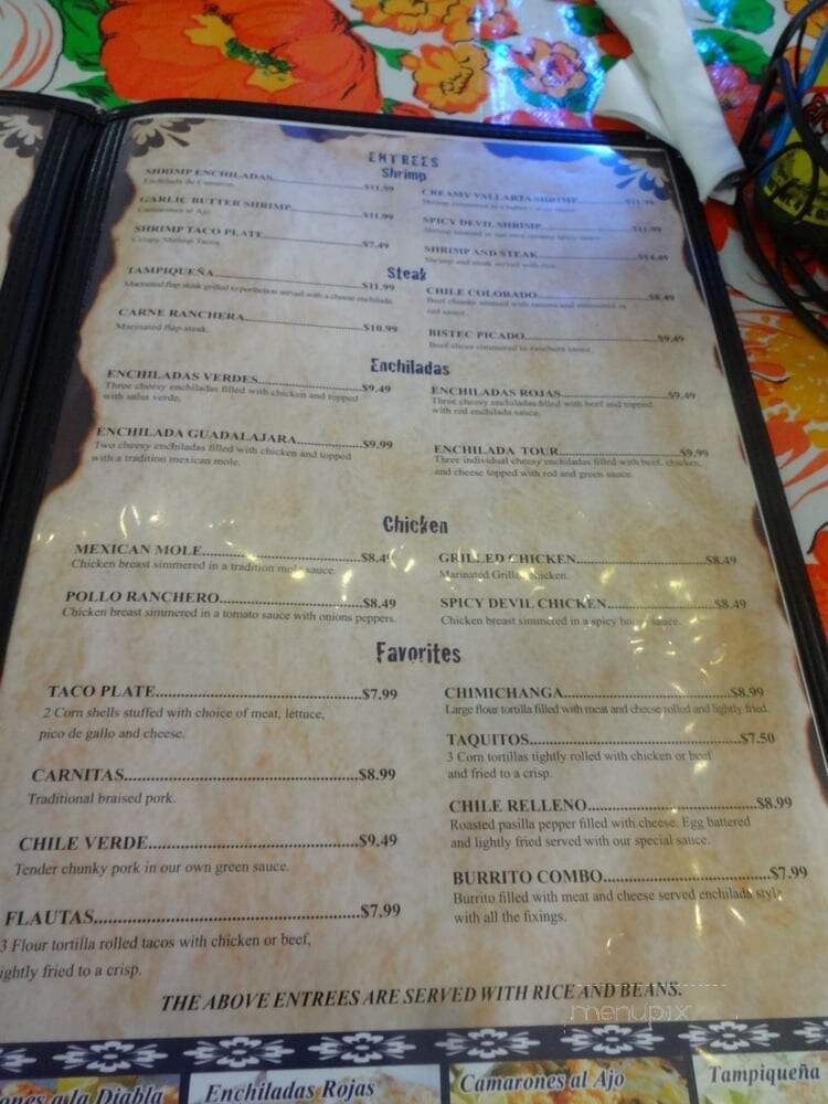 Mama Maria's Mexican Food - Las Vegas, NV menu_pic