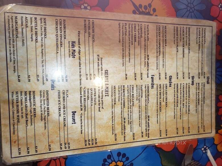 Mama Maria's Mexican Food - Las Vegas, NV menu_pic