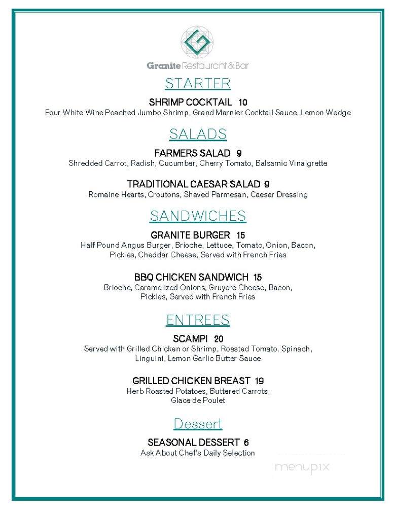 Centennial Inn - Concord, NH menu_pic