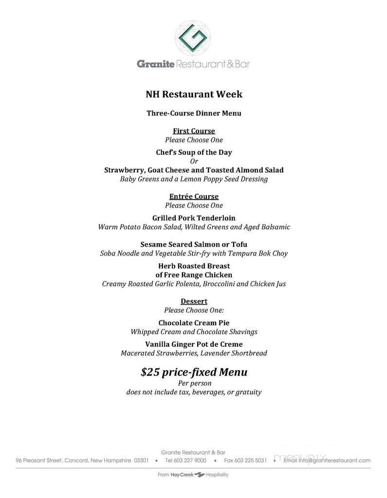 Centennial Inn - Concord, NH menu_pic