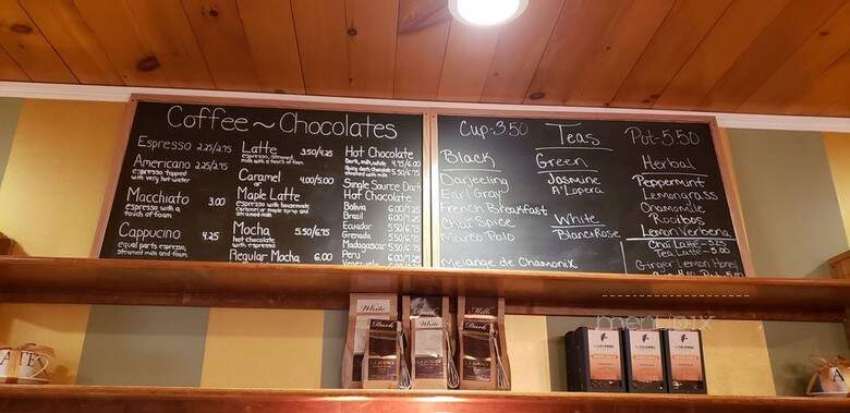 L A Burdick Chocolates - Walpole, NH menu_pic
