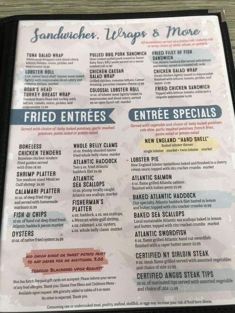 Sea Ketch - Hampton, NH menu_pic