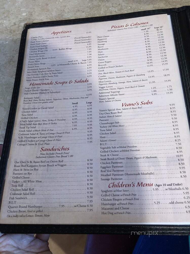Veano's Italian Kitchen - Concord, NH menu_pic