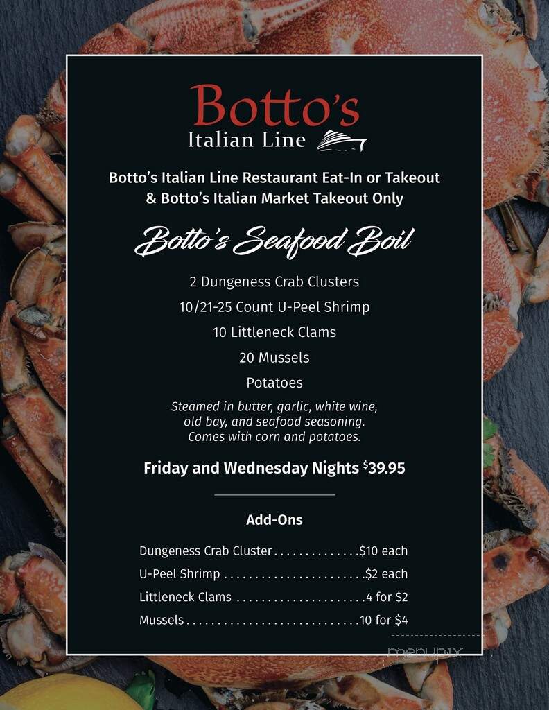 Botto's Italian Line Restaurant - Swedesboro, NJ menu_pic