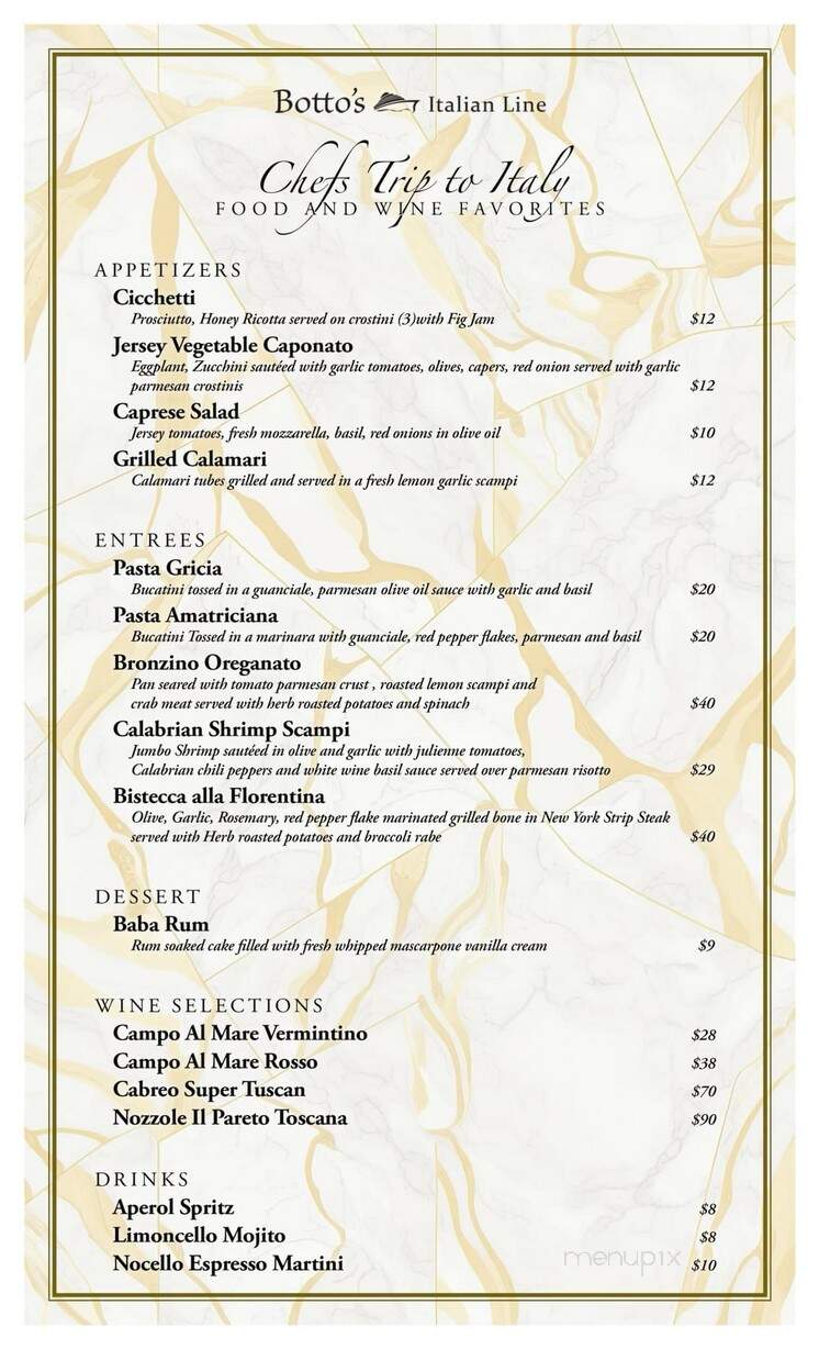 Botto's Italian Line Restaurant - Swedesboro, NJ menu_pic