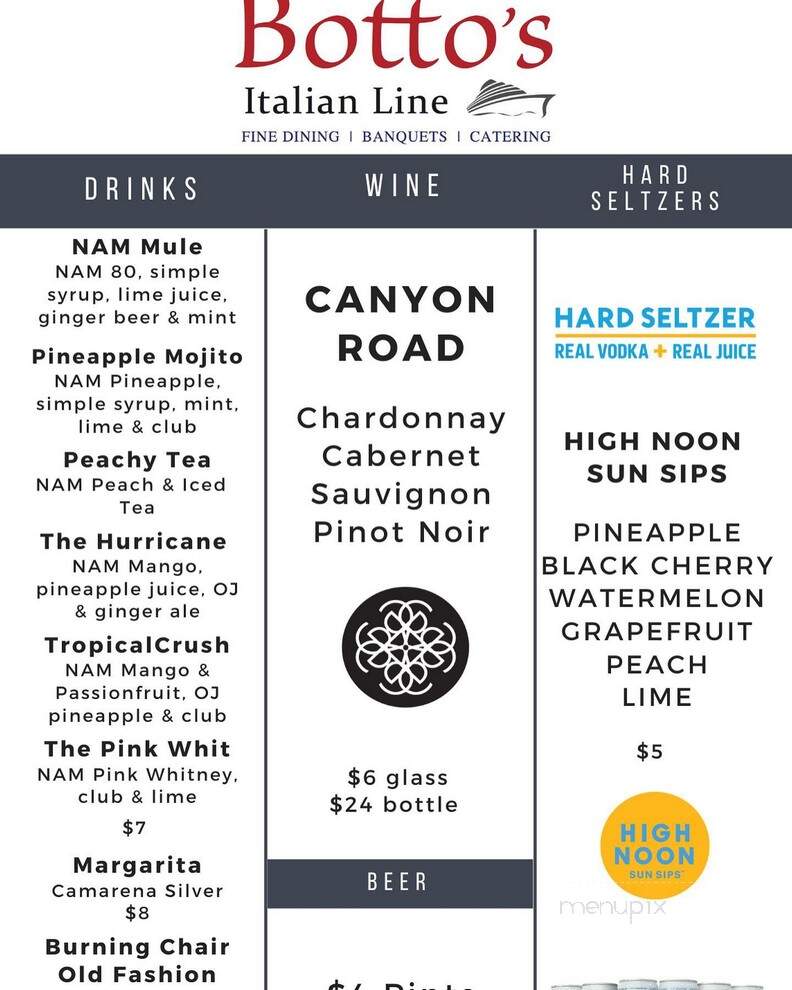 Botto's Italian Line Restaurant - Swedesboro, NJ menu_pic