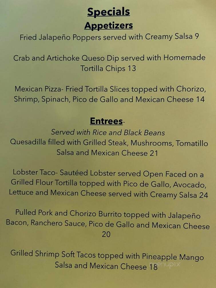 Tortilla Flats - Avalon, NJ menu_pic