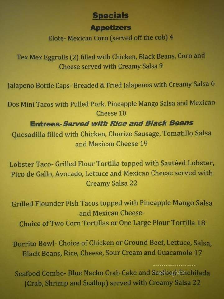 Tortilla Flats - Avalon, NJ menu_pic