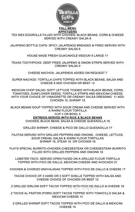 Tortilla Flats - Avalon, NJ menu_pic