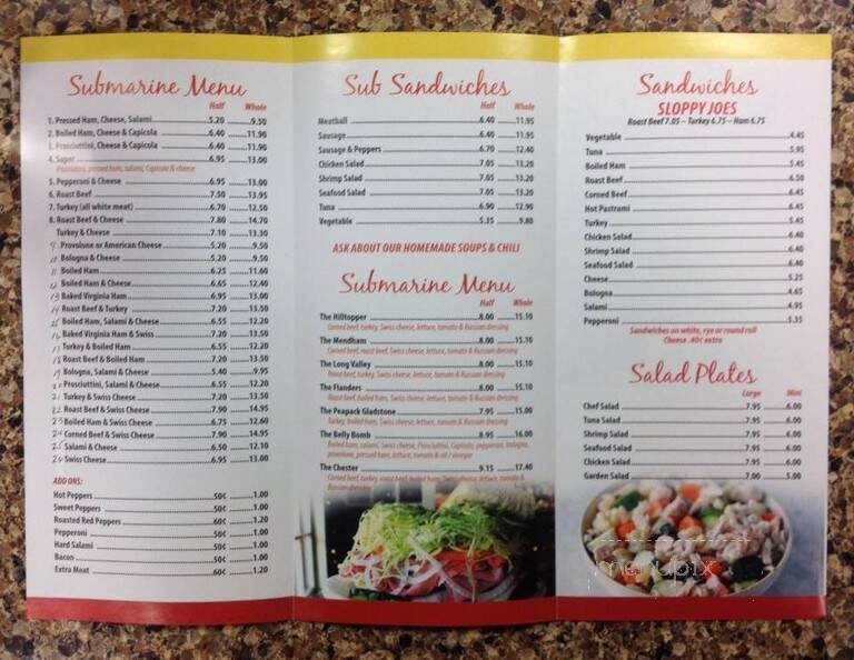 Sub Pub - Chester, NJ menu_pic