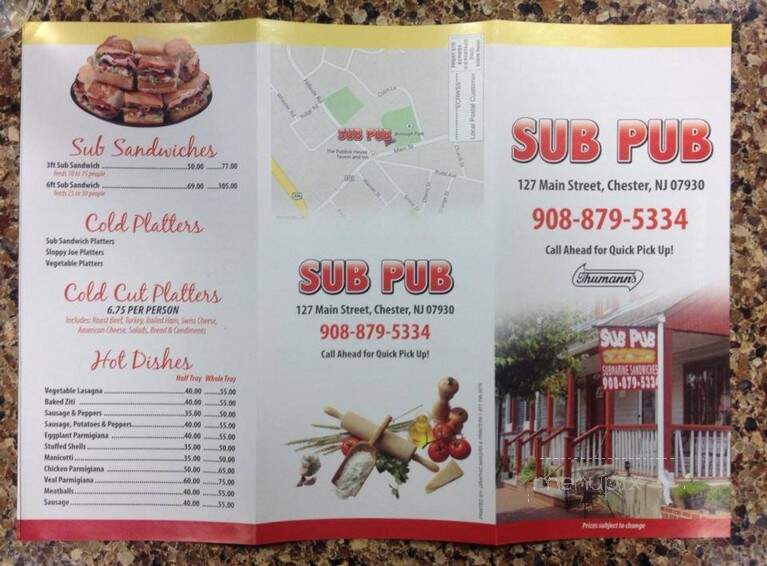 Sub Pub - Chester, NJ menu_pic