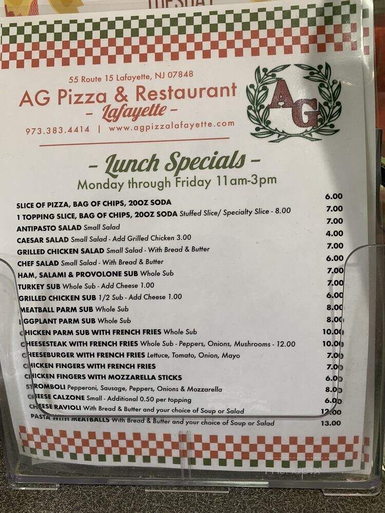 A G Pizza & Restaurant - Lafayette, NJ