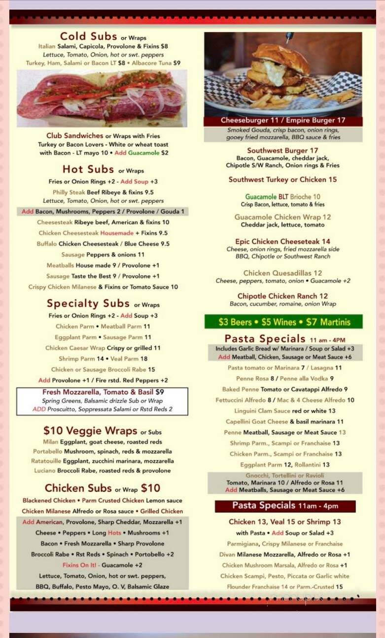 Gaspare's Gourmet Italian - Egg Harbor Township, NJ menu_pic
