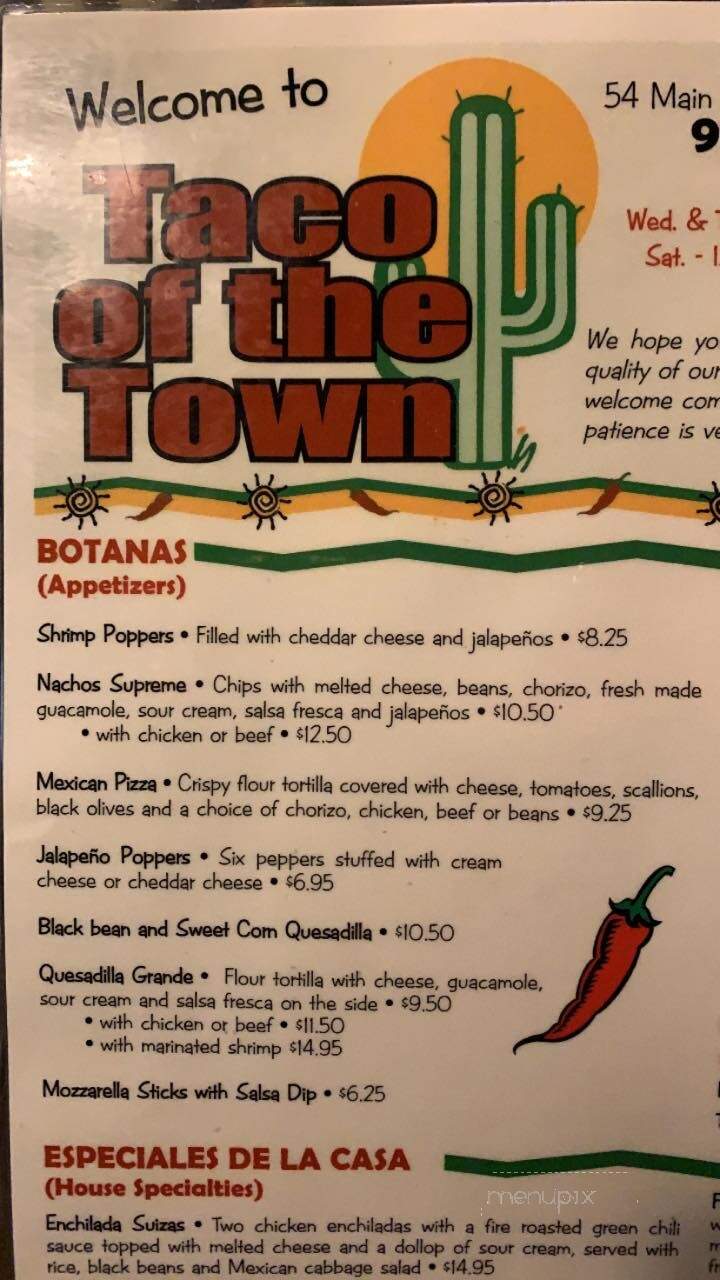 Taco Of The Town - Sussex, NJ menu_pic