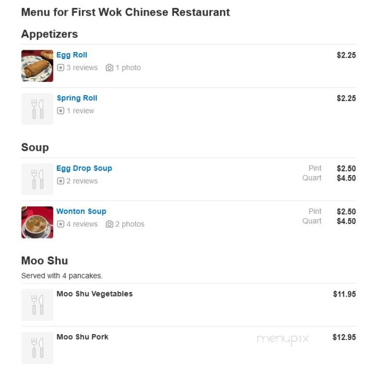 First Wok Chinese Restaurant - Princeton Junction, NJ