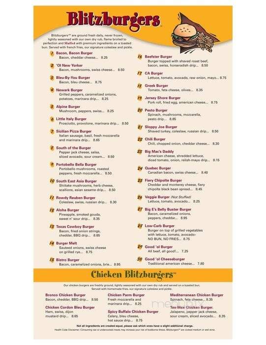 Blitz Burger's Grill & Cafe - North Brunswick, NJ menu_pic