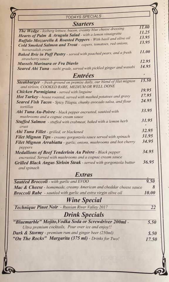 Station Restaurant At Mountain - Mountain Lakes, NJ menu_pic