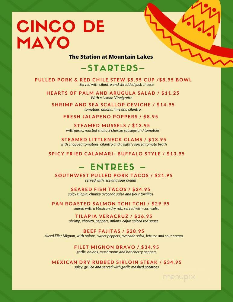 Station Restaurant At Mountain - Mountain Lakes, NJ menu_pic