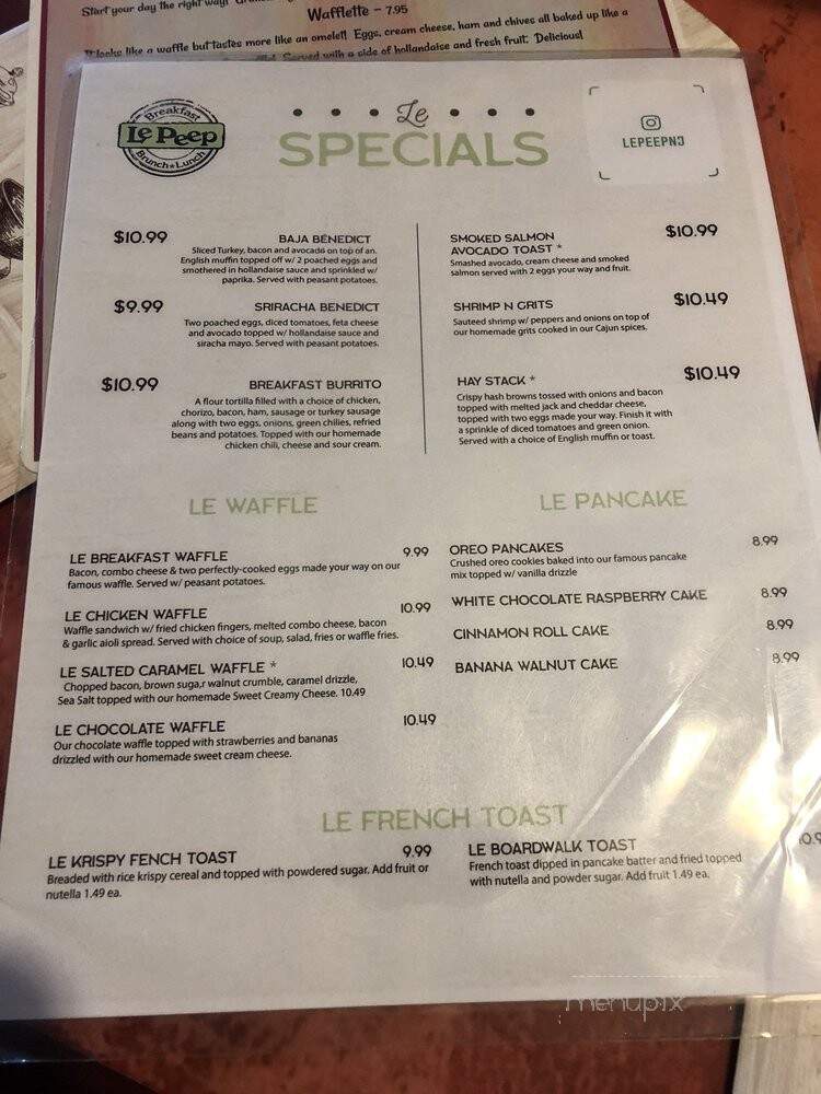 Le Peep Restaurant - Edison, NJ menu_pic