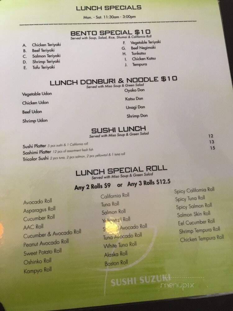Sushi Suzuki - Metuchen, NJ menu_pic