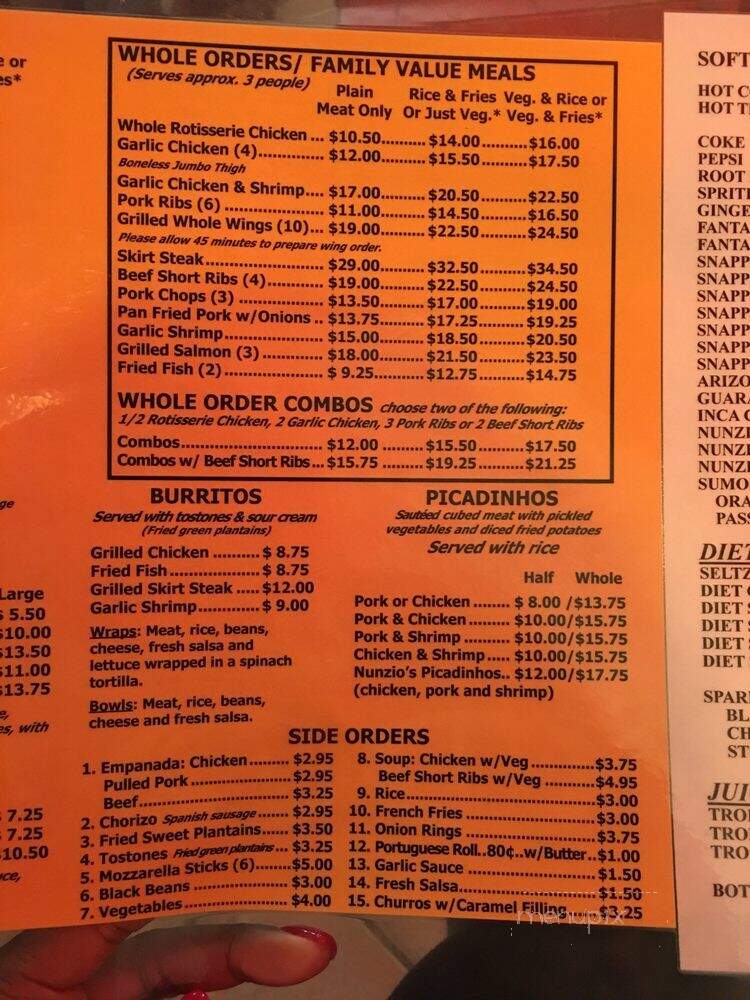 Nunzio's Grill - Vauxhall, NJ menu_pic