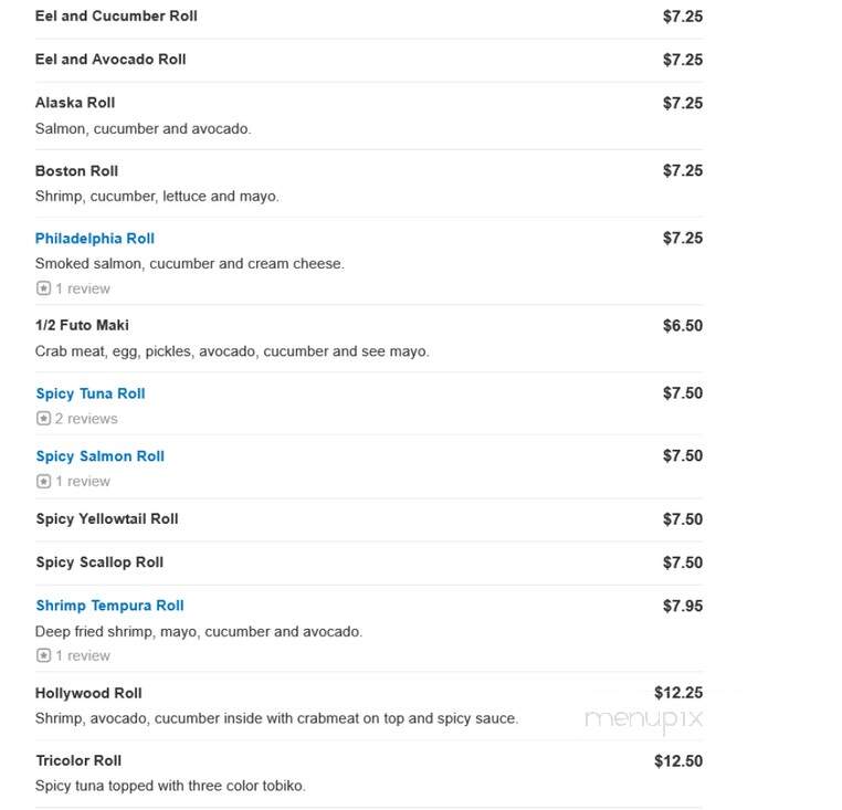 Makoto Japanese Steakhouse - Manahawkin, NJ menu_pic