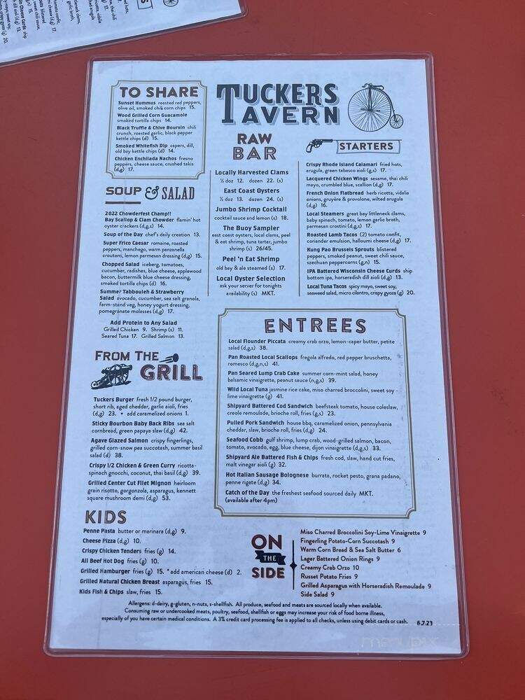 Tucker's Restaurant - Beach Haven, NJ menu_pic