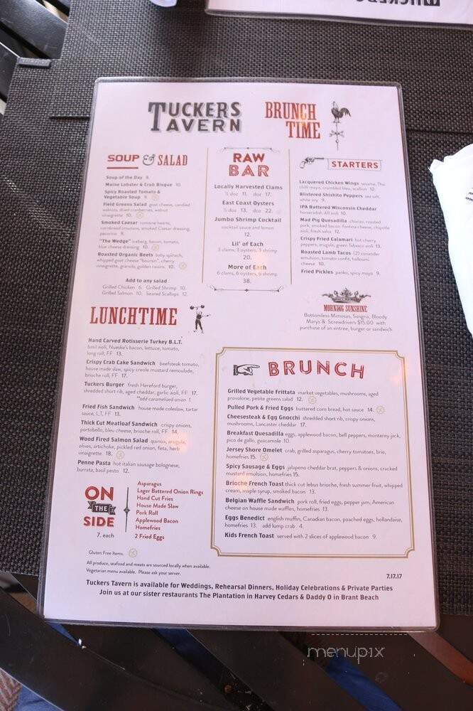 Tucker's Restaurant - Beach Haven, NJ menu_pic