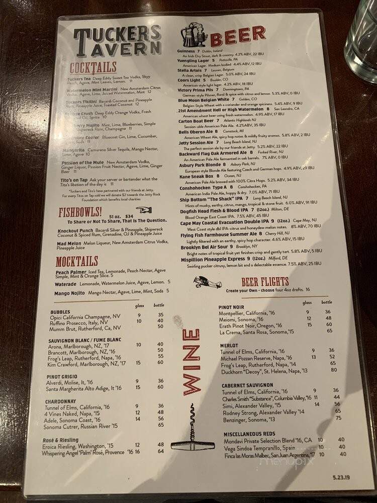 Tucker's Restaurant - Beach Haven, NJ menu_pic