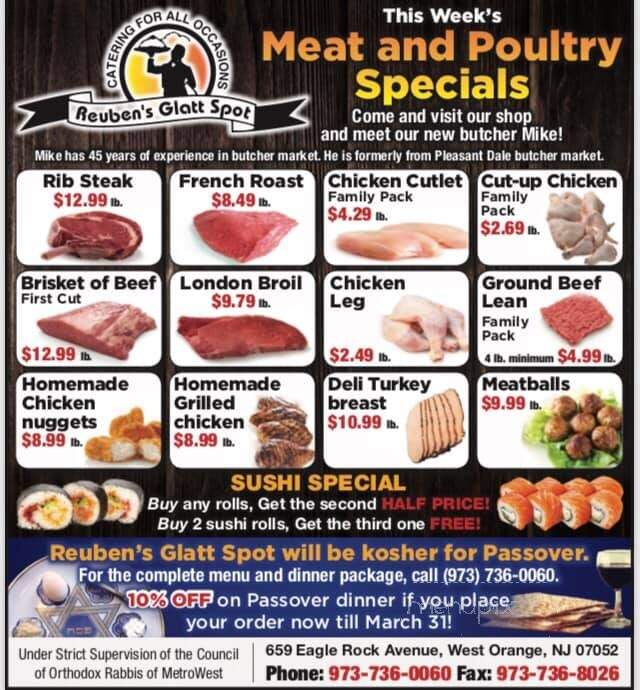 Reuben's Glatt Spot Kosher - Elizabeth, NJ menu_pic