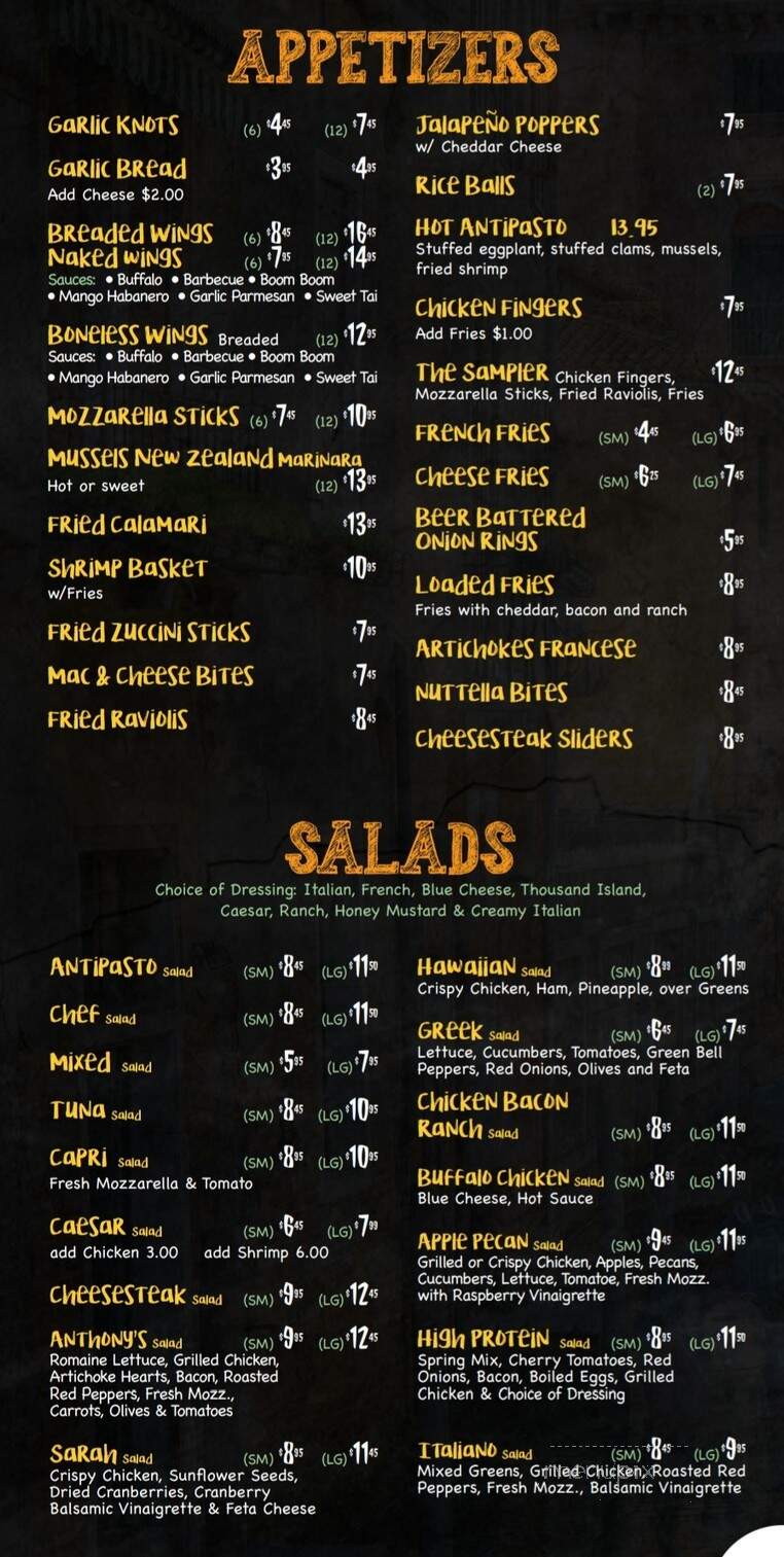 Anthony's Pizzeria - Lanoka Harbor, NJ menu_pic